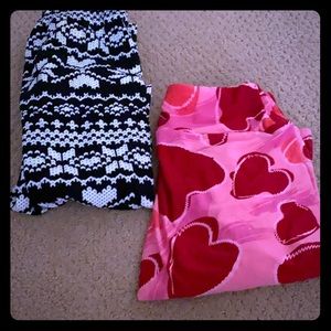 2 pair holiday themed leggings size 0-12